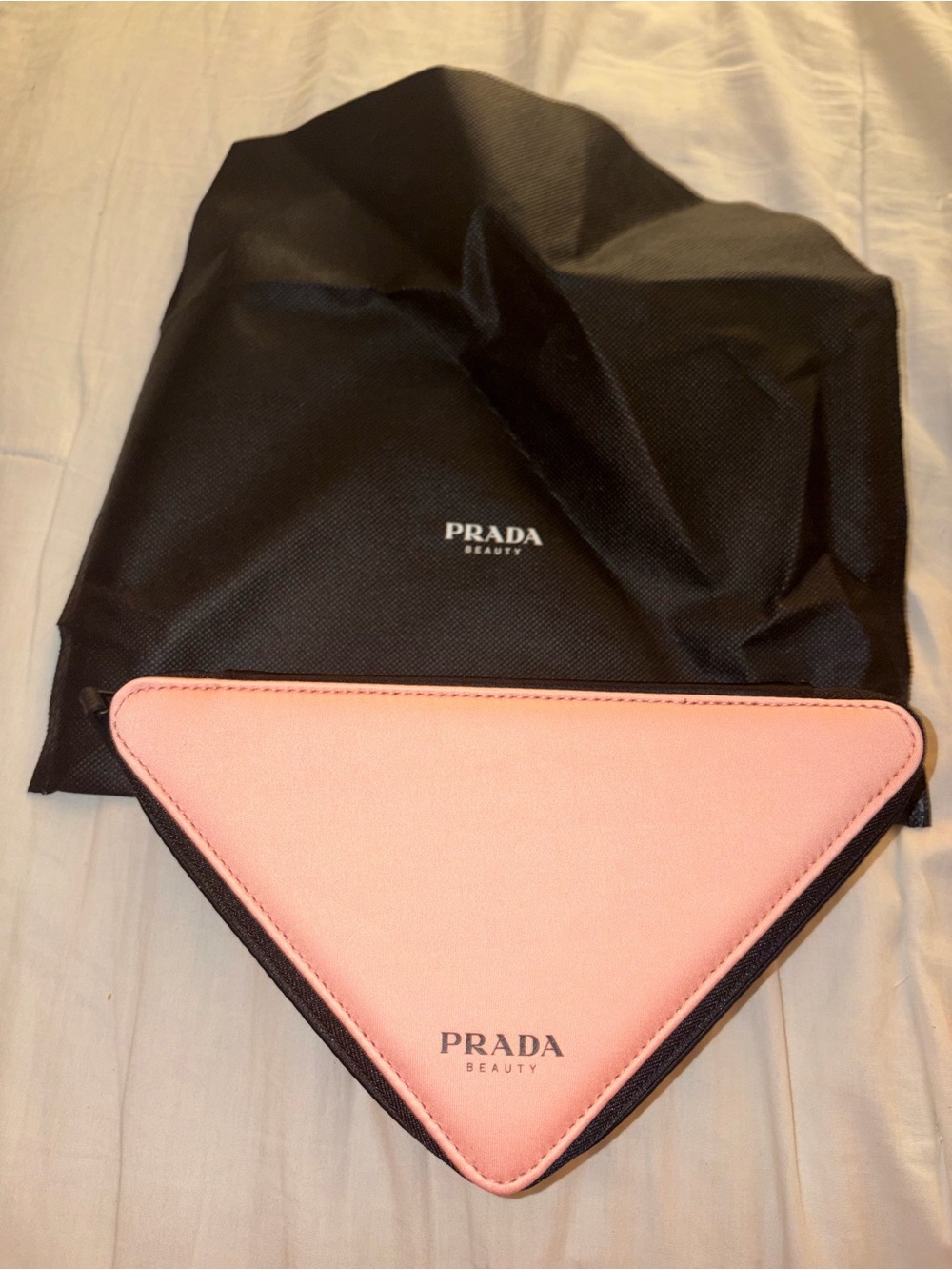Prada Pink Triangular Cosmetic Pouch